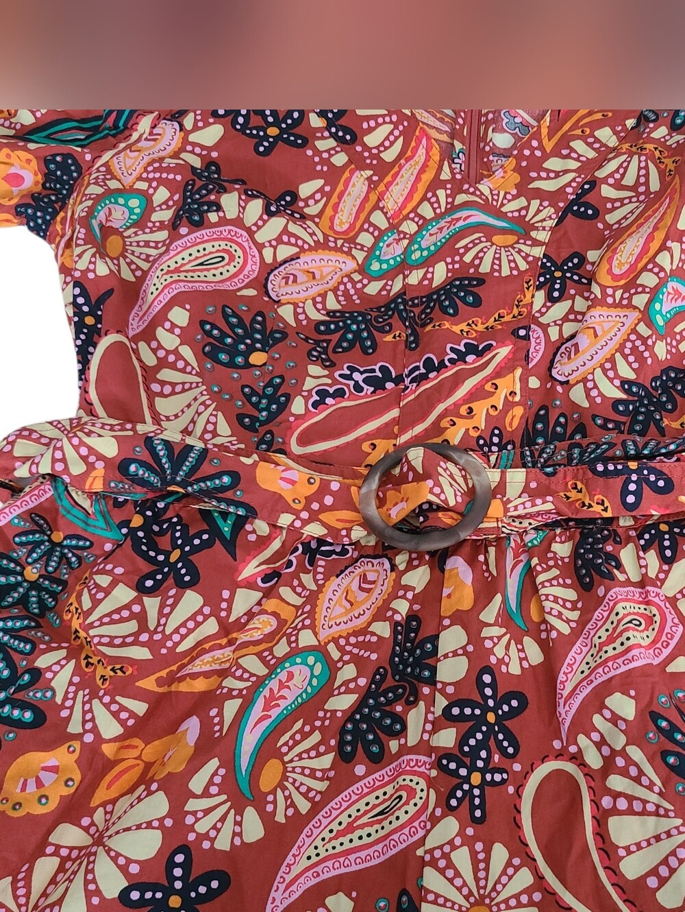 RACHEL ZOE | MULTI-COLOR BELTED ROMPER | SIZE LARGE - Picture 5 of 16